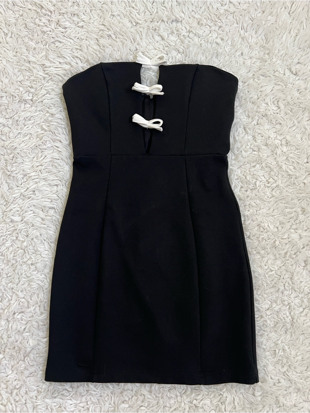 Windsor Black Mini Dress White Bows Size Small Party Going Out